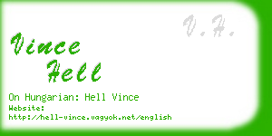 vince hell business card